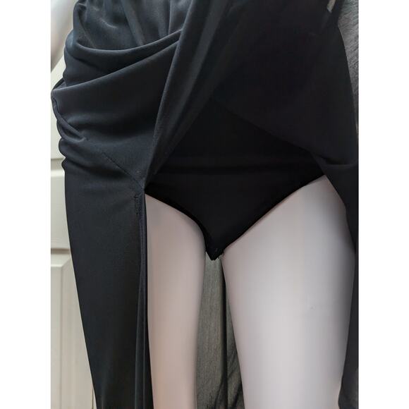 Express Dress Maxi Thigh Slit Lace Holiday Party Wedding Guest Witchy Goth NYE - Picture 13 of 16